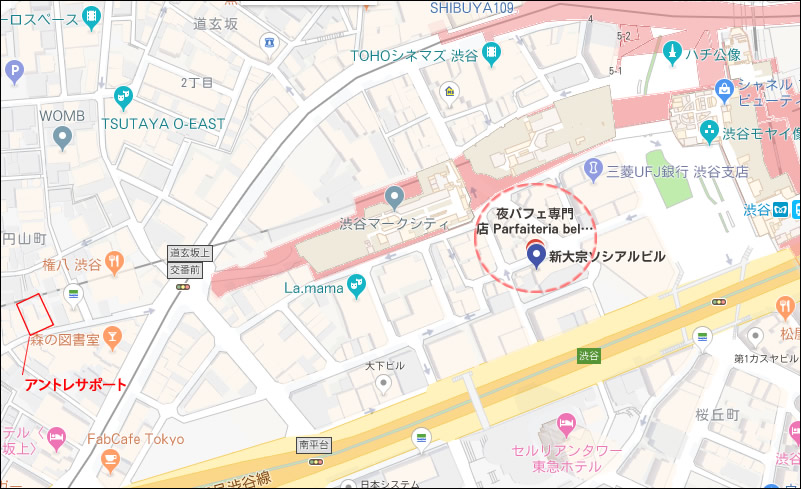 パフェテリア ベル　地図